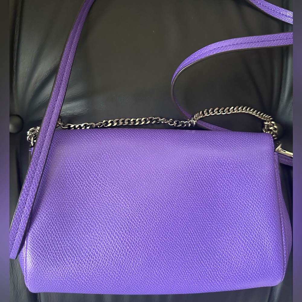 Coach Purple Leather Turnlock Crossbody Chain Strap Excellent Condition - Picture 5 of 6